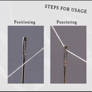 Self-Threading Needles - Pack of 12 - Multi-Sized - Side Opening - Stainless